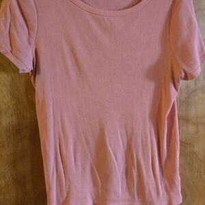 💥💥FREE Pink Ribbed Short Sleeve Top